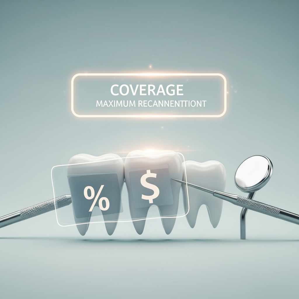 Tandartsverzekering Nederland: Abstracte weergave van dekking, maximale vergoeding en financiële planning voor mondzorg.