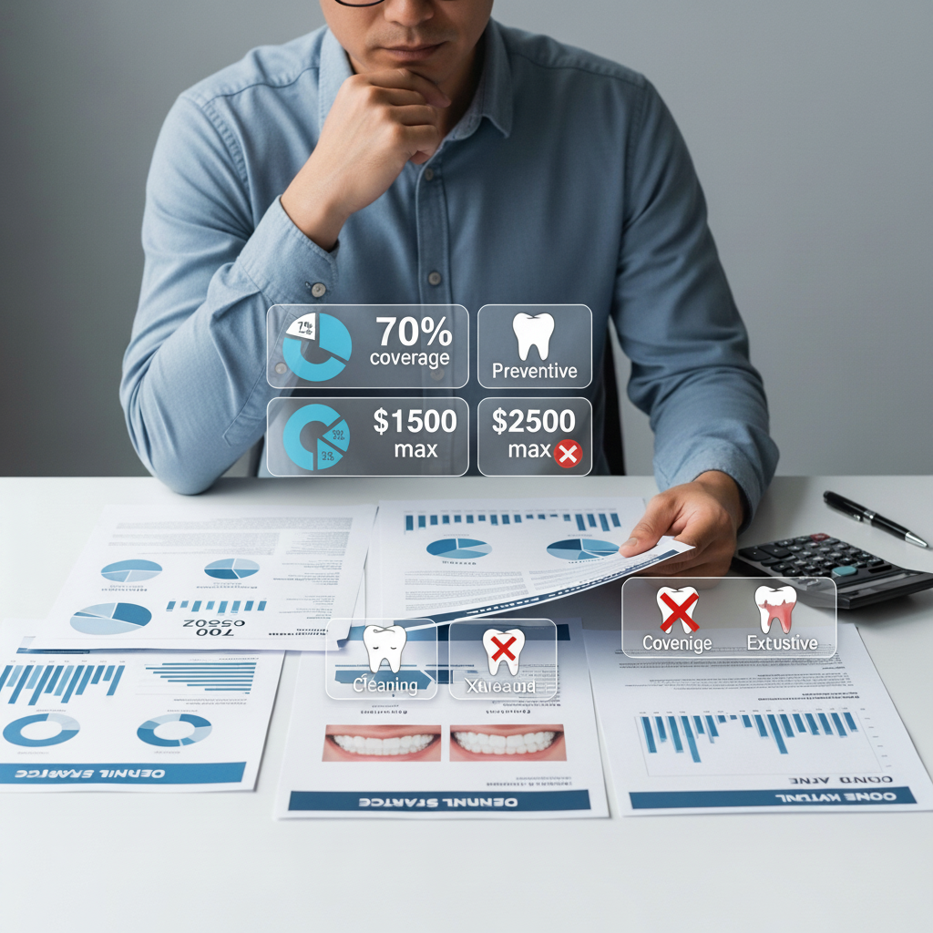 Tandartsverzekering Nederland: Een persoon overweegt dekkingsniveaus en kosten voor mondgezondheid in 2026.