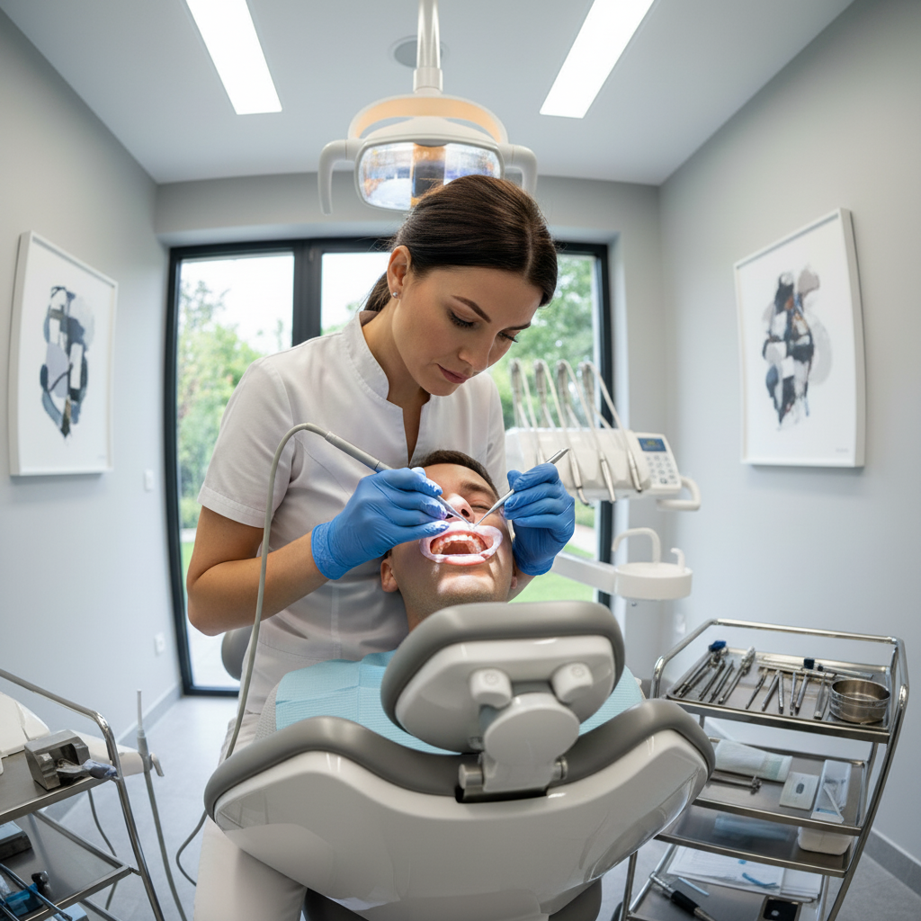 Composite Bonding Kosten worden beïnvloed door de procedure van het aanbrengen van composiethars op tanden.