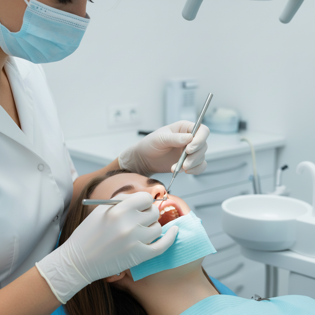 Composite Bonding Kosten: Een tandarts brengt zorgvuldig composiethars aan tijdens de esthetische procedure.
