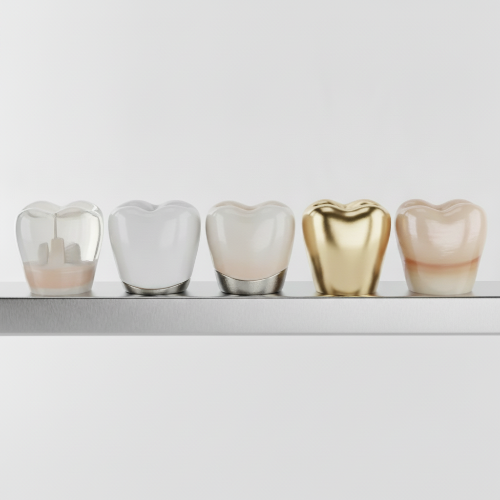 Tandkronen Nederland: Een helder overzicht van diverse materialen en hun esthetische kenmerken voor restauratie.