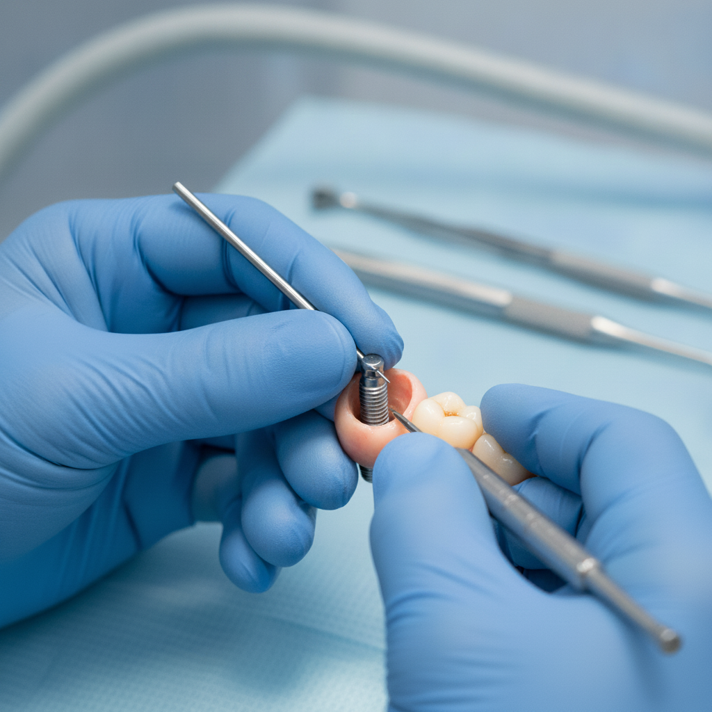Implantaat plaatsing na tandextractie Directe Implantaten Nederland: Tandarts plaatst implantaat direct na extractie voor sneller herstel en esthetiek.